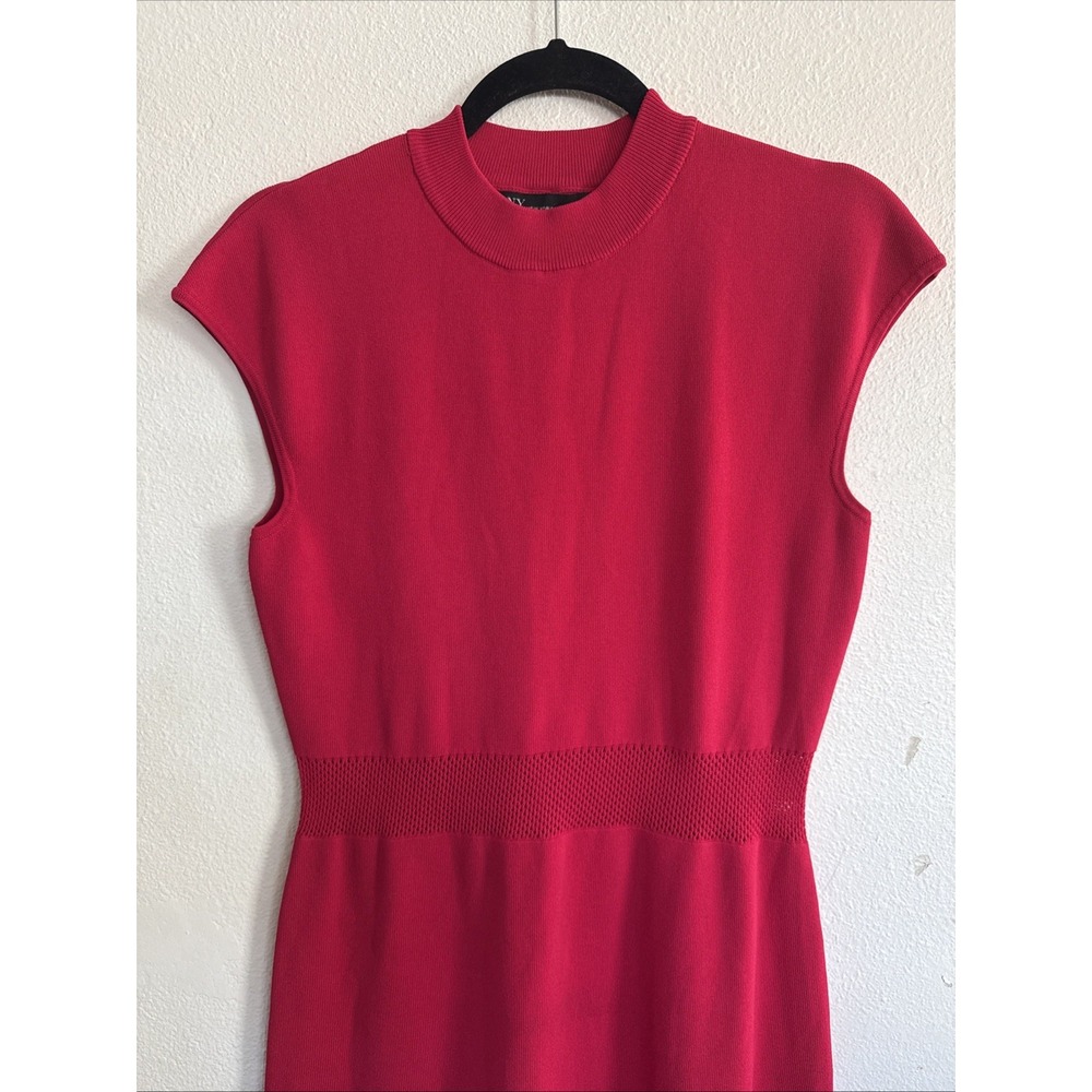 New York & Company Aline Maxi Dress Side Slit Dress Waist Cut Out Sz L Hot Pink - Picture 2 of 10